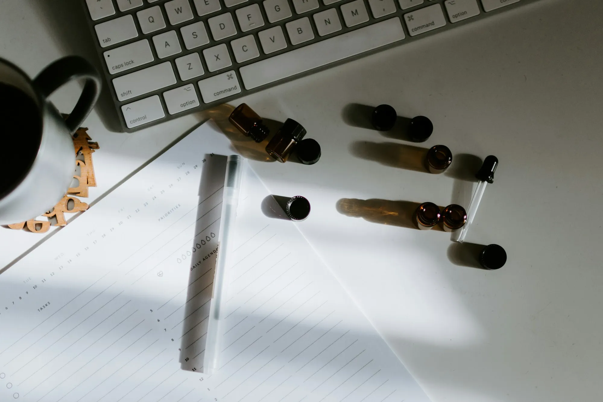 A ruled sheet of paper on a table